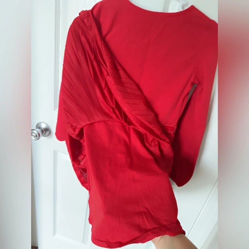 Polo by Ralph Lauren Red A-Line Dress with Bishop Sleeves